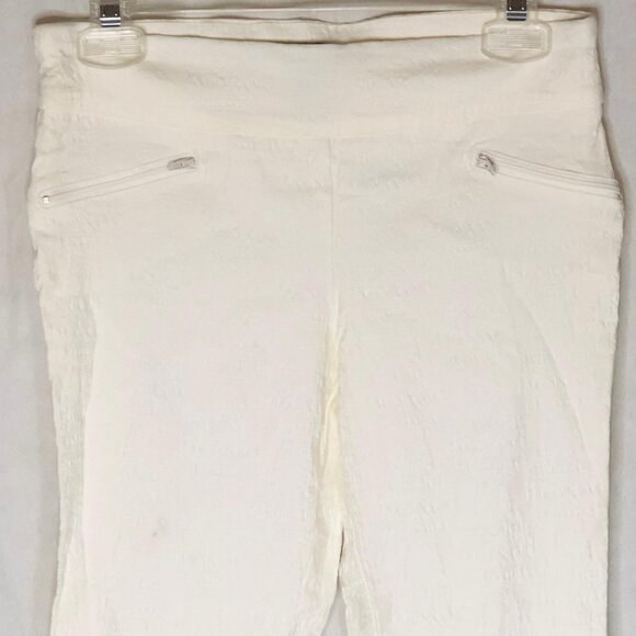 Soho apparel athleta pants white zipper rayon blend skinny stretch small READ - Picture 3 of 11